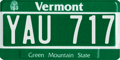 VT license plate YAU717