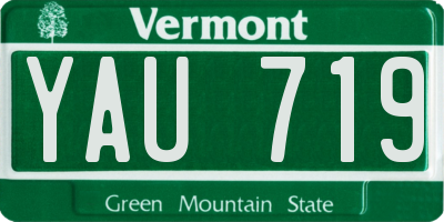 VT license plate YAU719