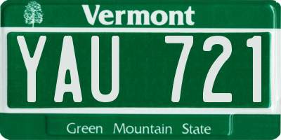 VT license plate YAU721