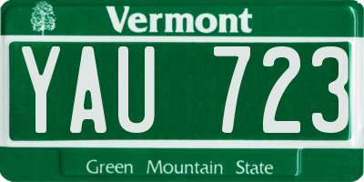 VT license plate YAU723