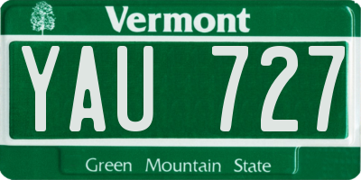 VT license plate YAU727