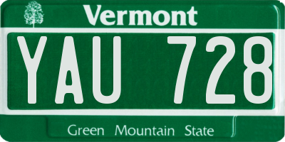 VT license plate YAU728