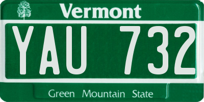 VT license plate YAU732