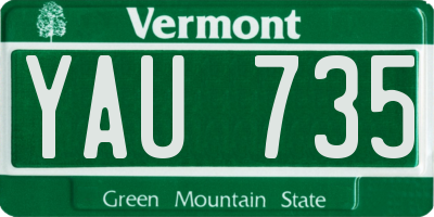 VT license plate YAU735