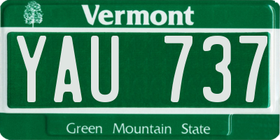 VT license plate YAU737
