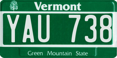 VT license plate YAU738