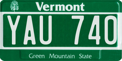 VT license plate YAU740