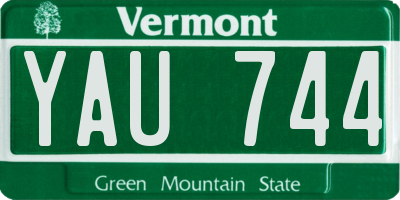 VT license plate YAU744