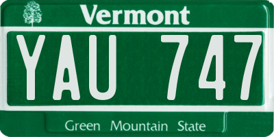 VT license plate YAU747