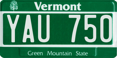 VT license plate YAU750