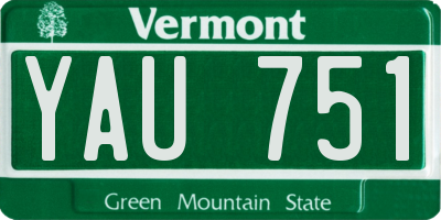 VT license plate YAU751