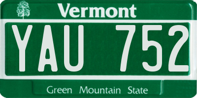 VT license plate YAU752