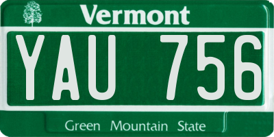 VT license plate YAU756