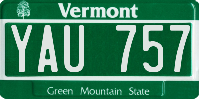 VT license plate YAU757