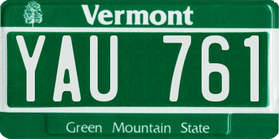 VT license plate YAU761