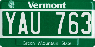 VT license plate YAU763