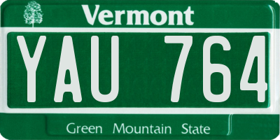 VT license plate YAU764