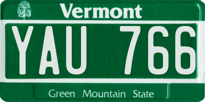 VT license plate YAU766