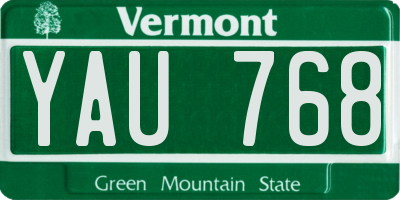 VT license plate YAU768