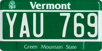 VT license plate YAU769