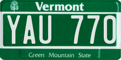 VT license plate YAU770