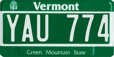 VT license plate YAU774