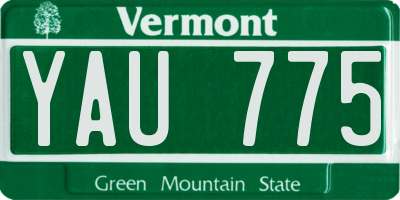 VT license plate YAU775