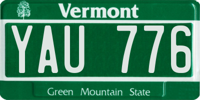 VT license plate YAU776