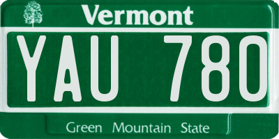VT license plate YAU780