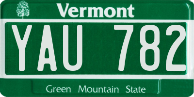 VT license plate YAU782