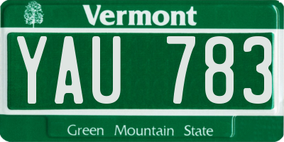 VT license plate YAU783