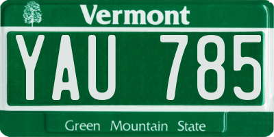 VT license plate YAU785