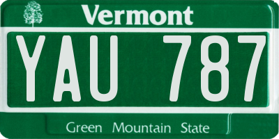 VT license plate YAU787