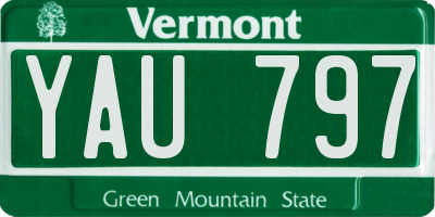 VT license plate YAU797