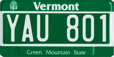 VT license plate YAU801