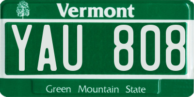 VT license plate YAU808