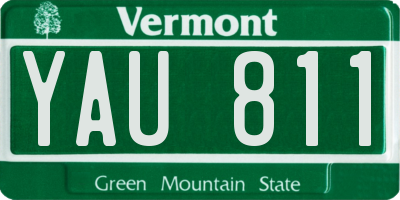 VT license plate YAU811