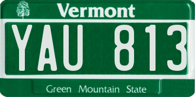 VT license plate YAU813