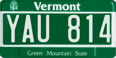 VT license plate YAU814