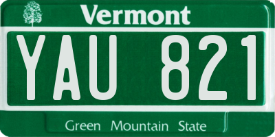 VT license plate YAU821