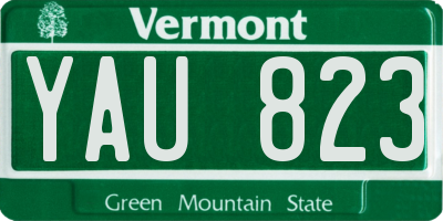 VT license plate YAU823
