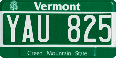 VT license plate YAU825