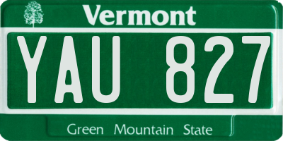 VT license plate YAU827