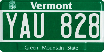 VT license plate YAU828