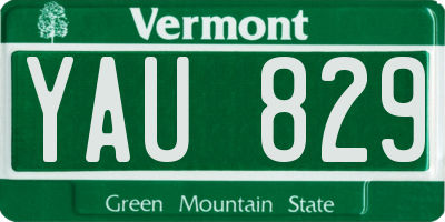 VT license plate YAU829