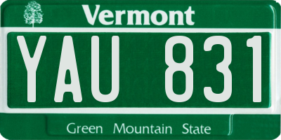 VT license plate YAU831