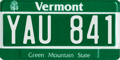 VT license plate YAU841