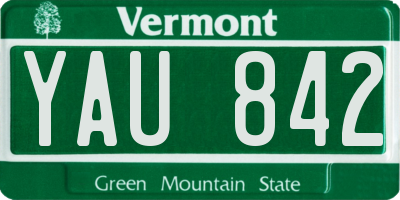 VT license plate YAU842