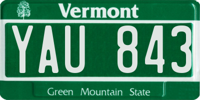 VT license plate YAU843