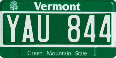 VT license plate YAU844